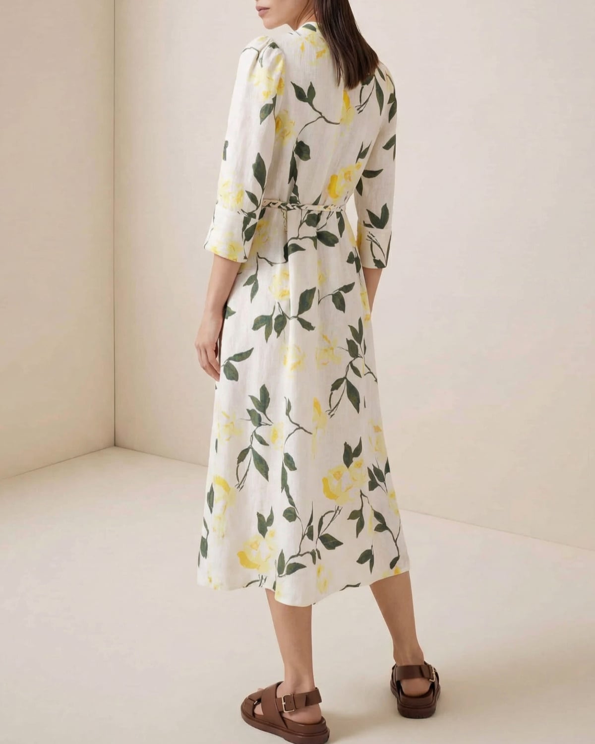 Linen Shift Dress, Sunlight. Image #3