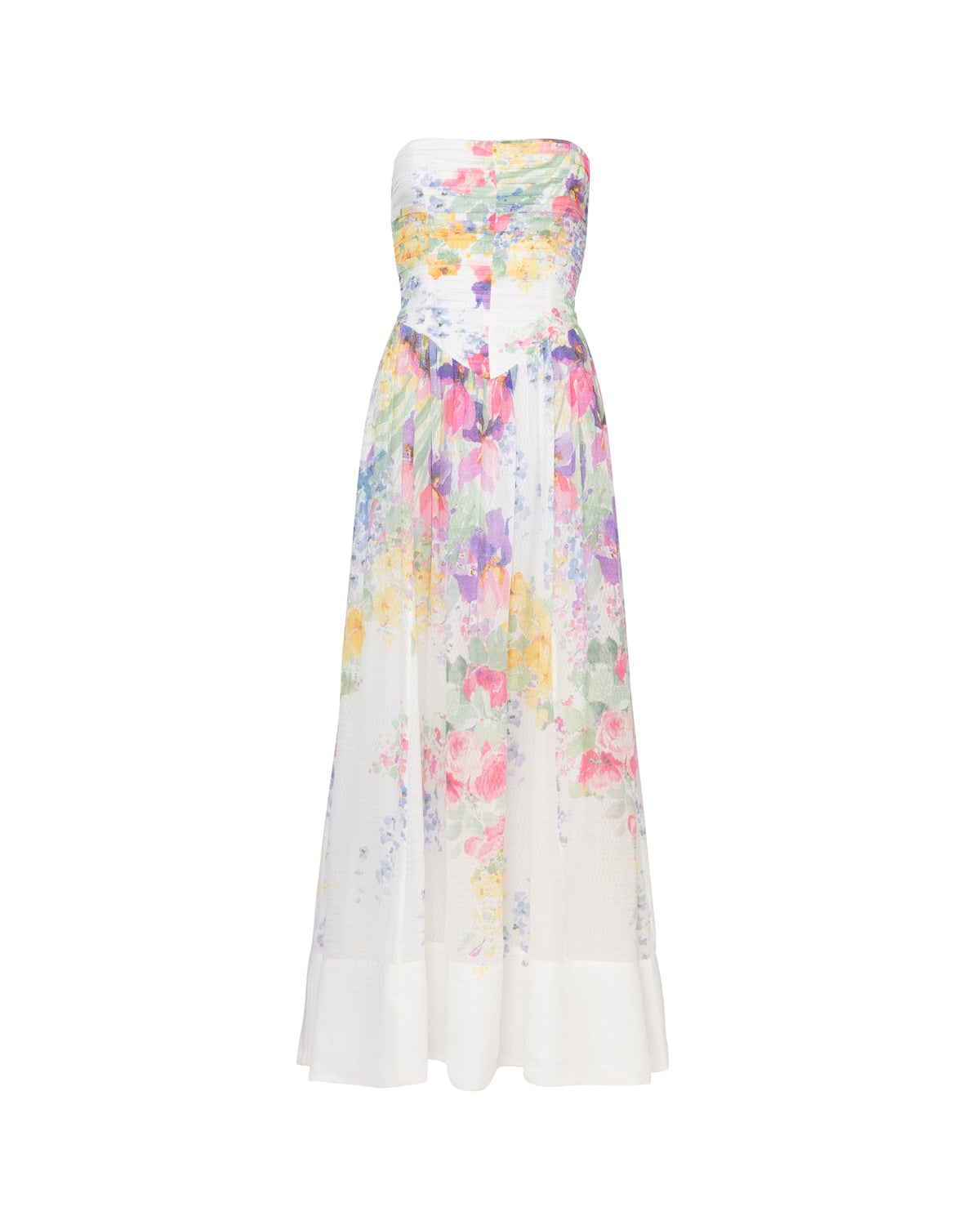 Dotted Georgette Bandeau Dress, Flower Meadow. Image #2