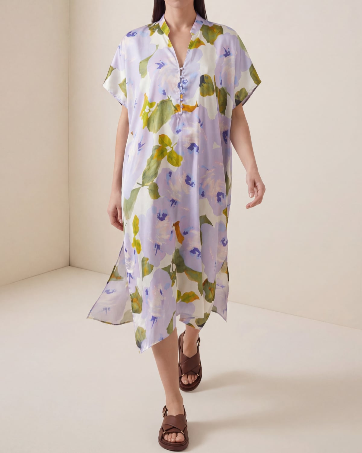 Silk Kaftan, Celeste. Image #2