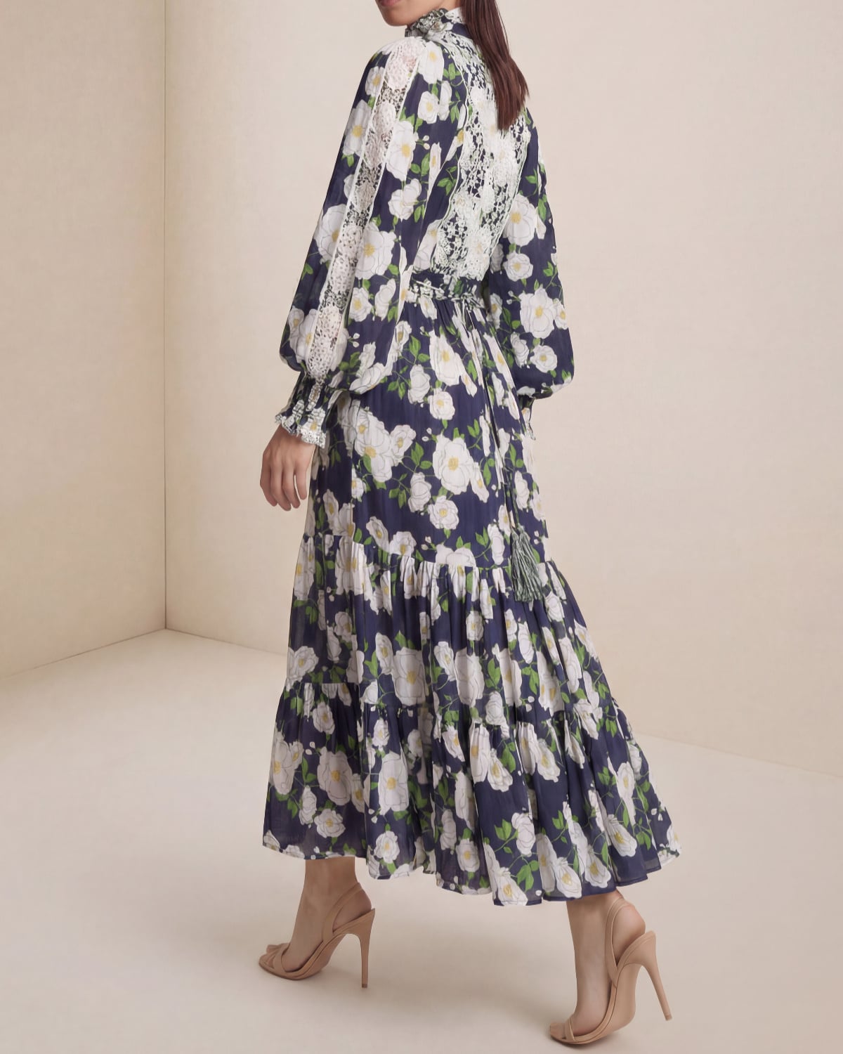 Cotton Slub Midi Dress, Bright Garden. Image #3