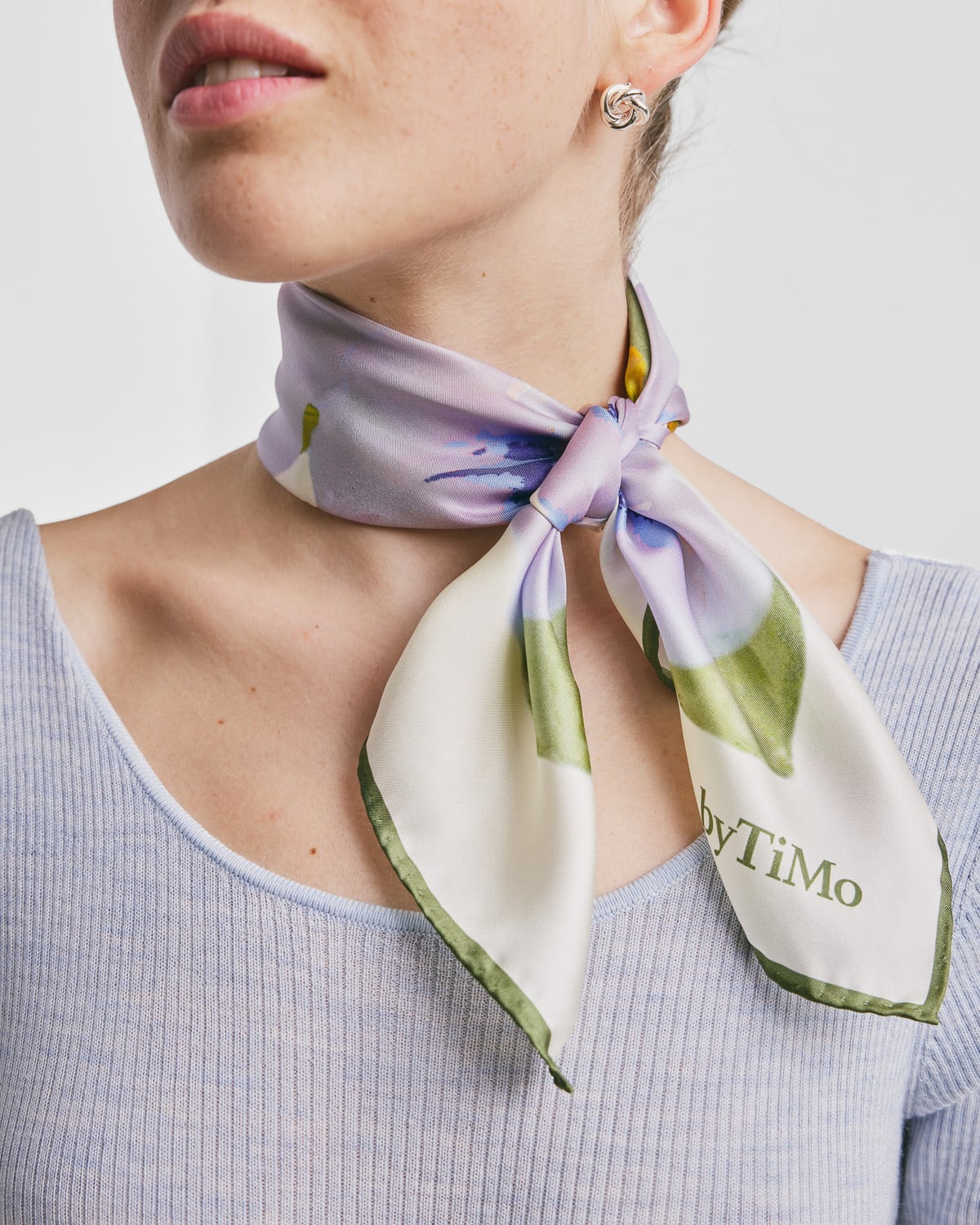 Silk Scarf Small, Celeste. Image #2