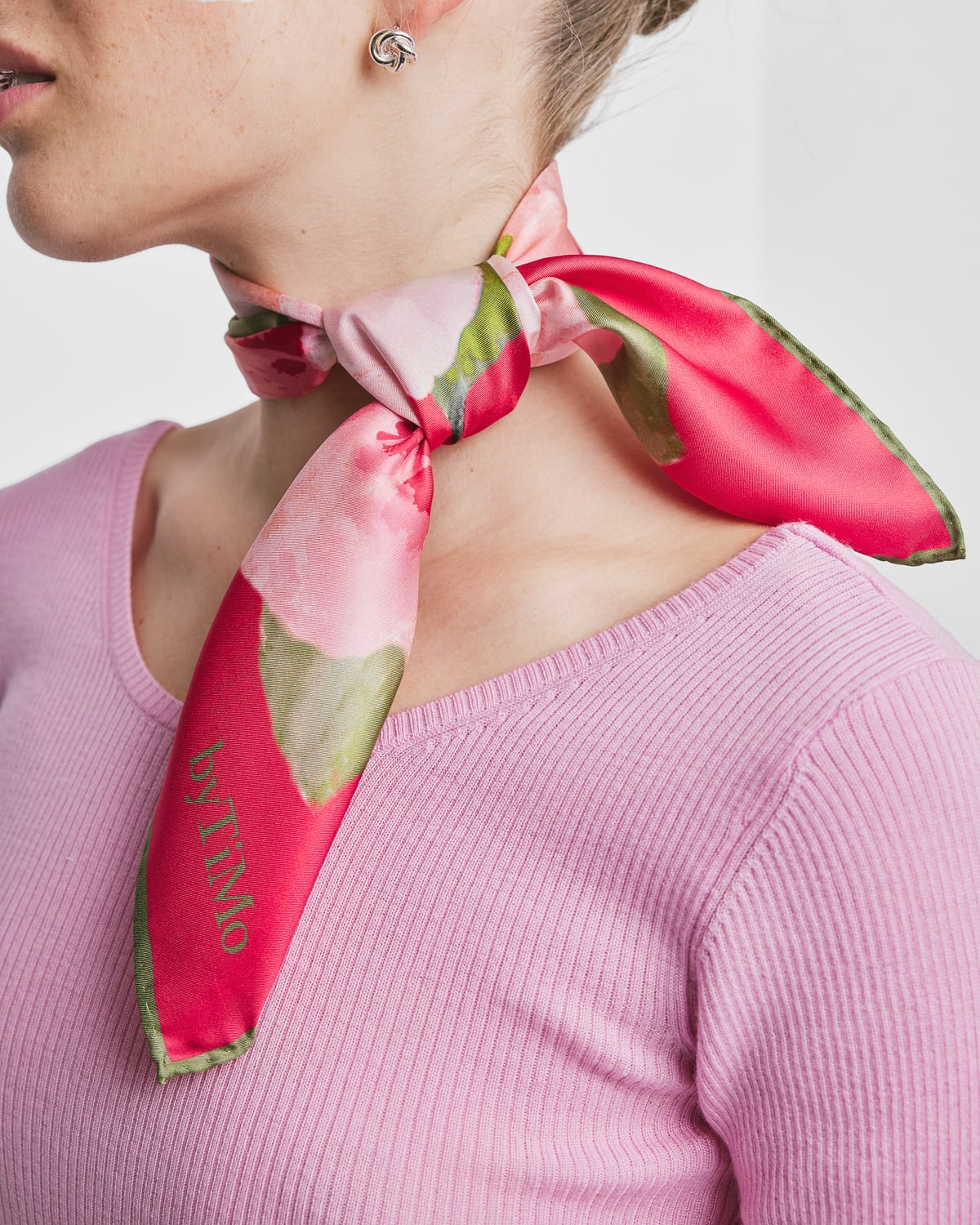 Silk Scarf Small, Rouge Fleur. Image #2