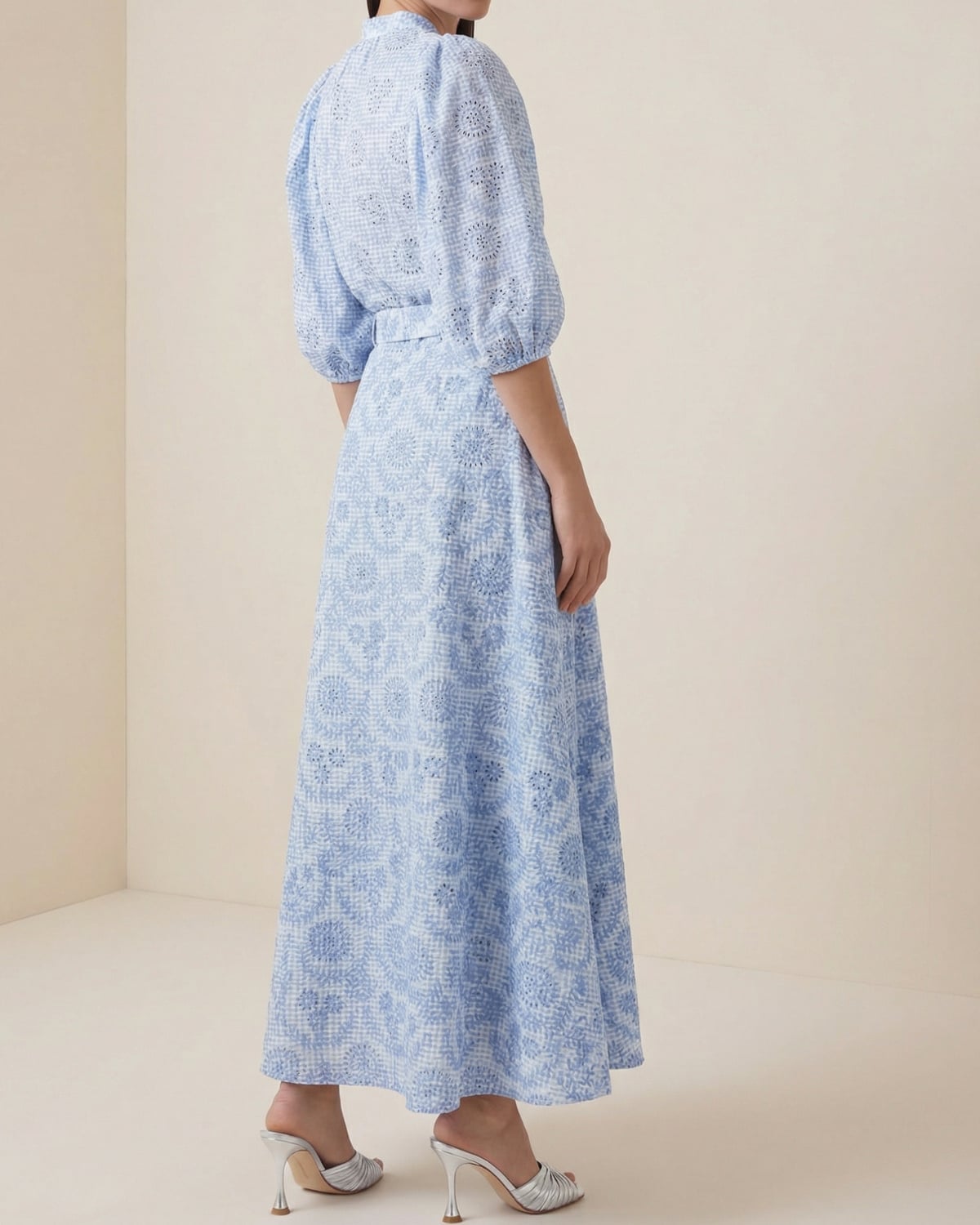 Checks Blouse, Light Blue. Image #3