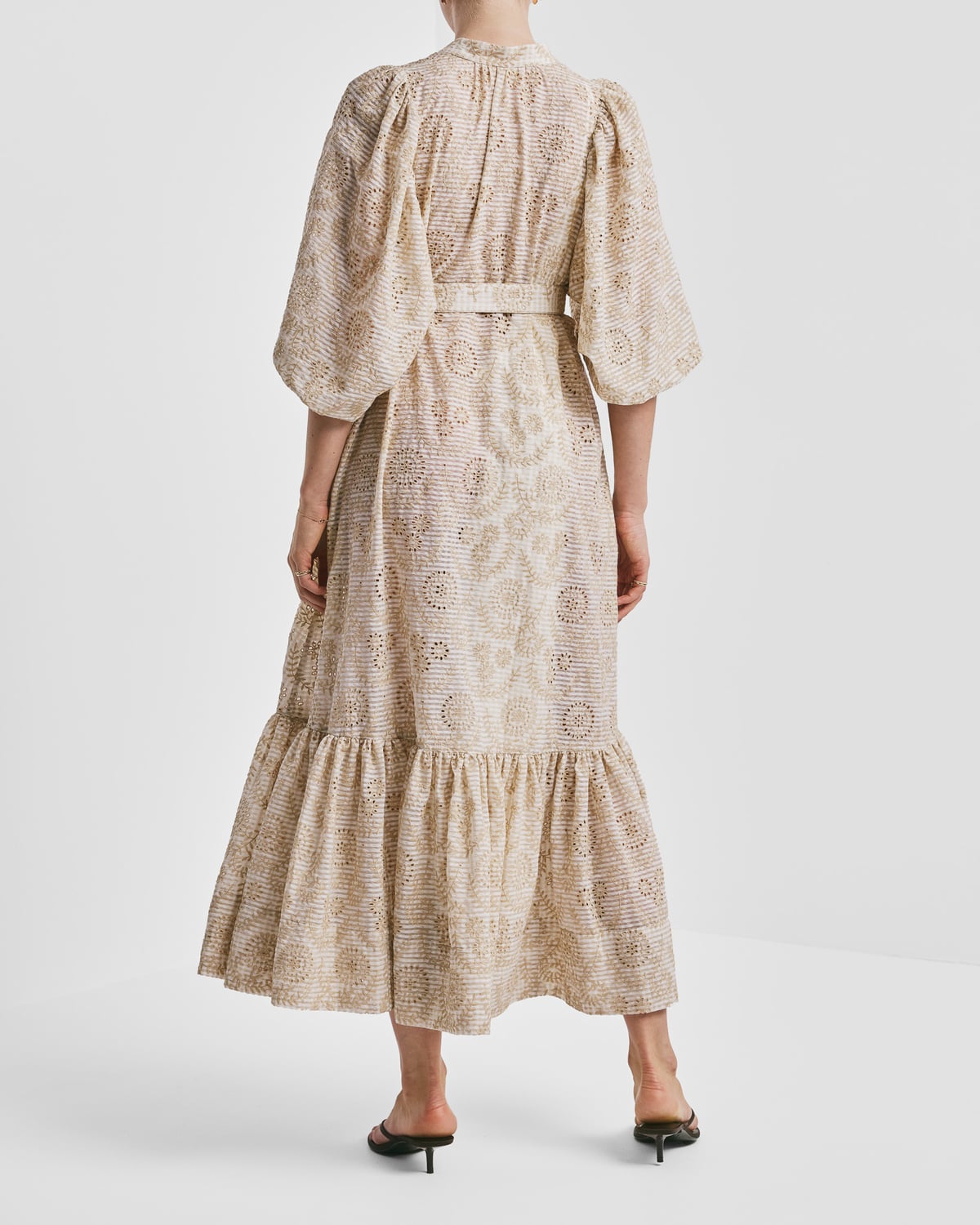 Checks Belt Dress, Khaki. Image #3