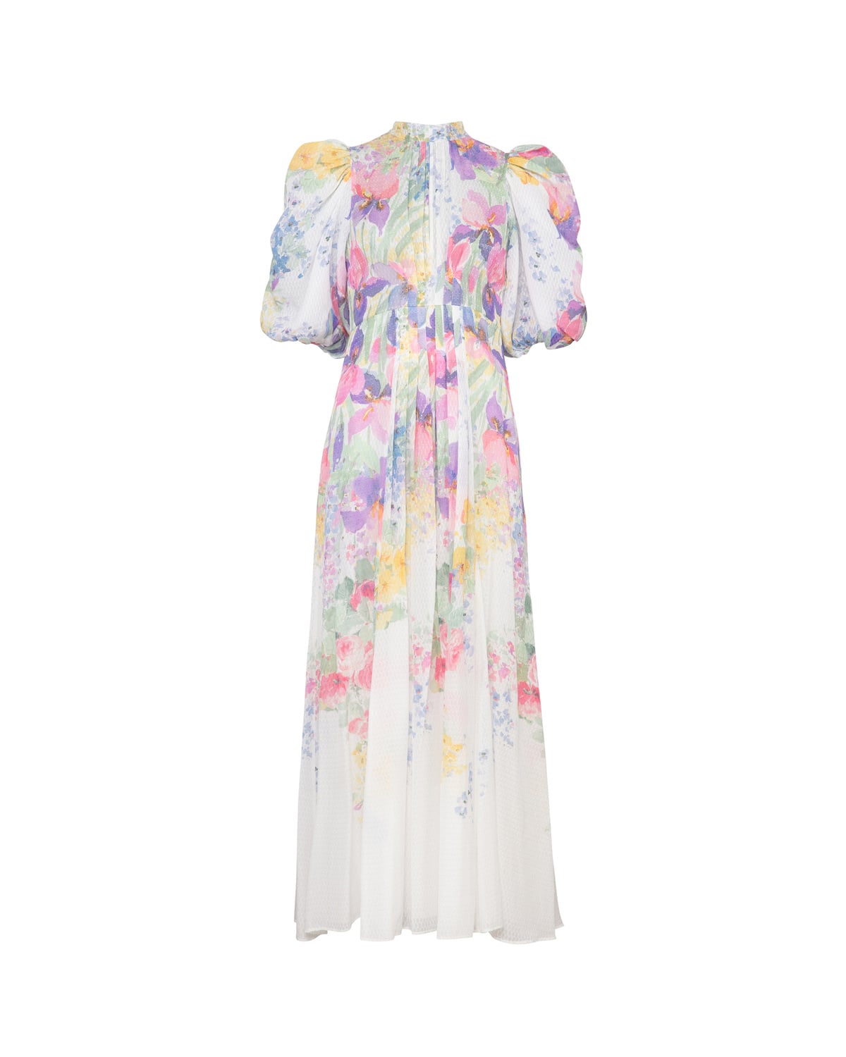 Dotted Georgette Tieback Gown, Flower Meadow. Image #1