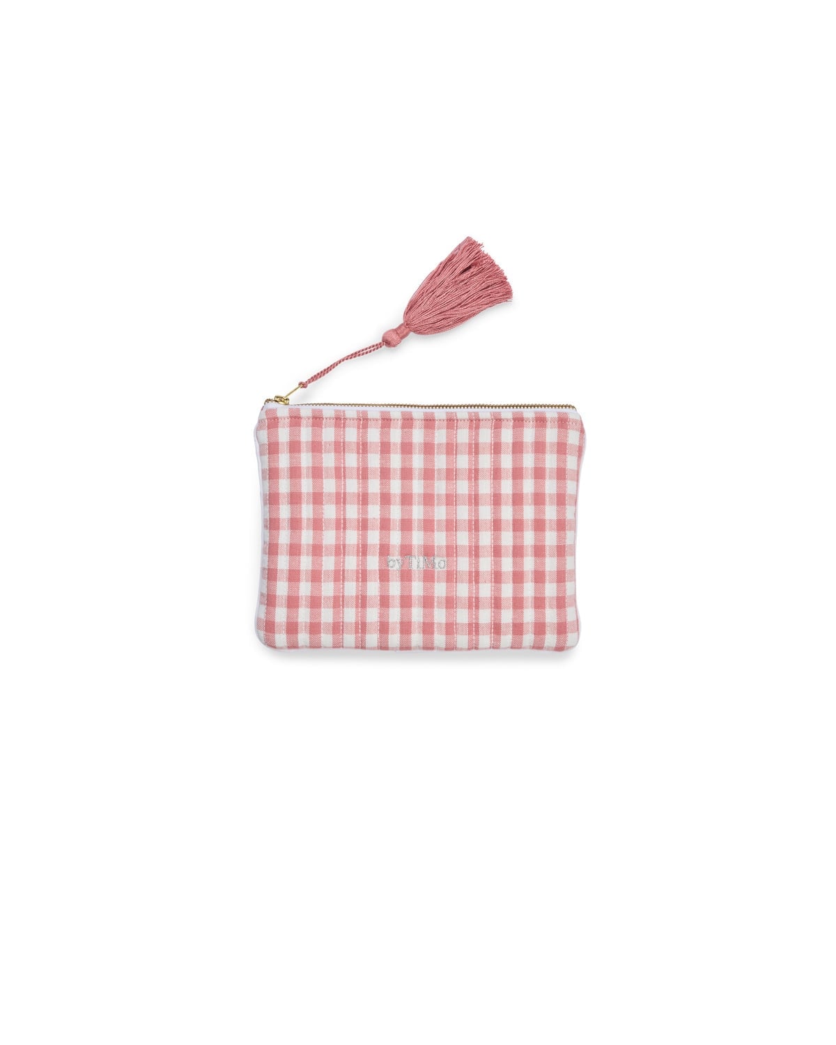 Zipper Pouch, Pink Small Checks. Image #1