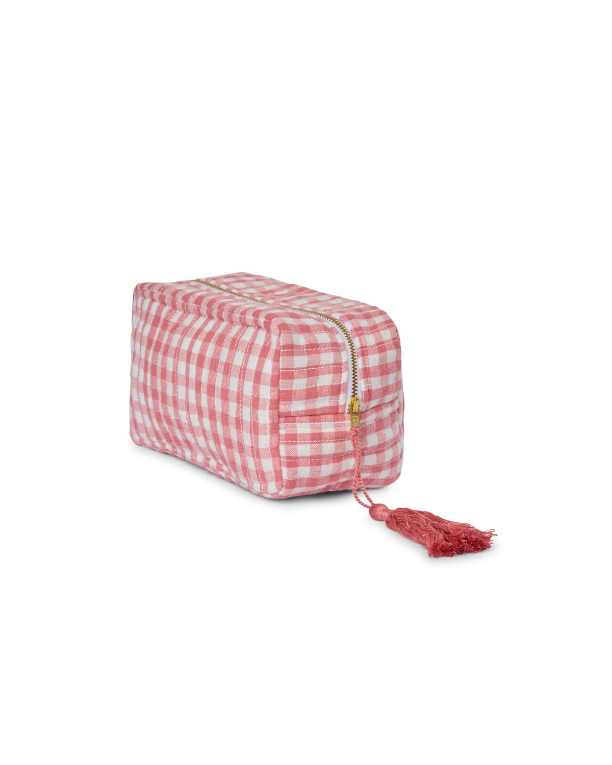 Cosmetic Bag, Pink Small Checks. Image #1