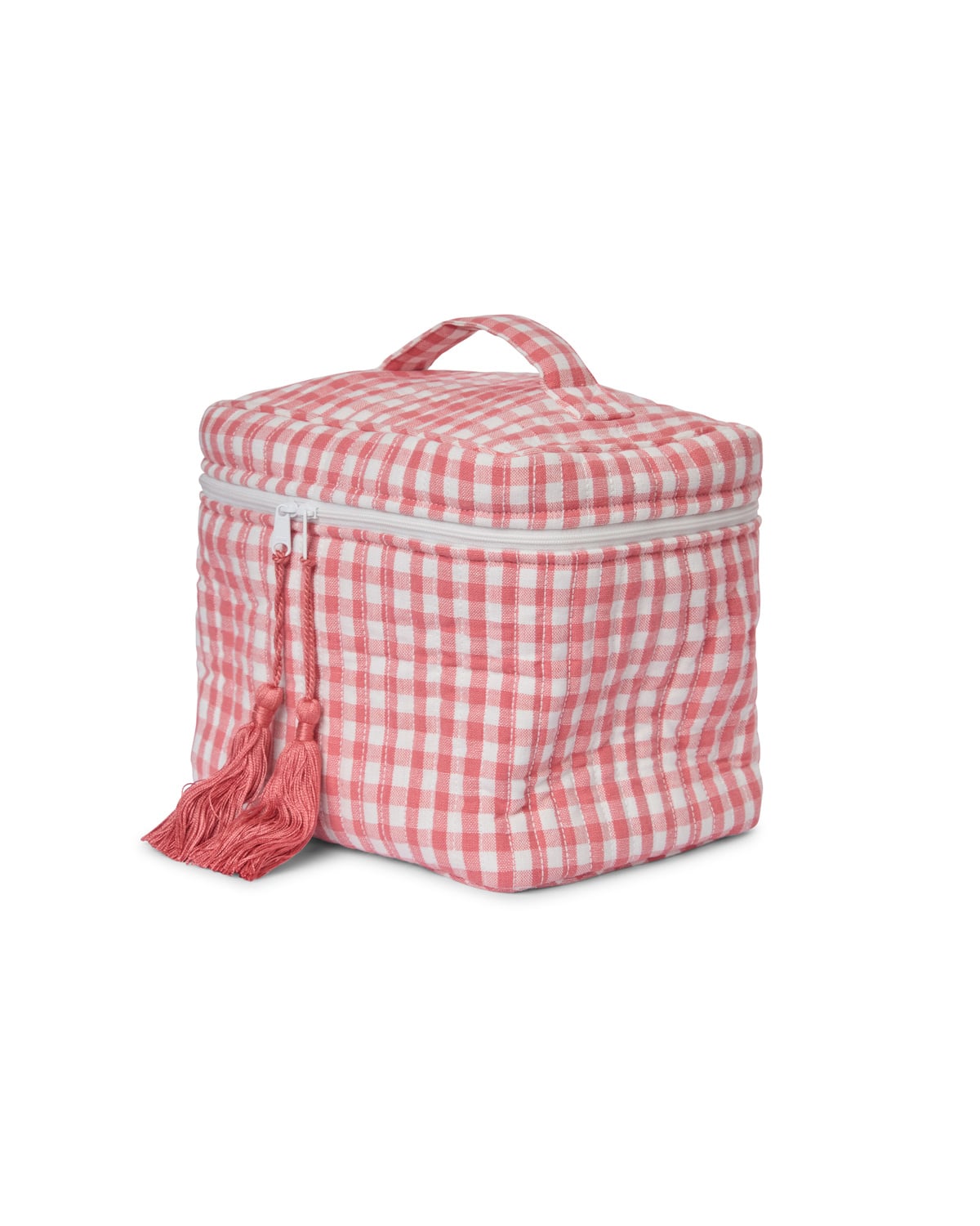 Beauty Bag, Pink Small Checks. Image #1