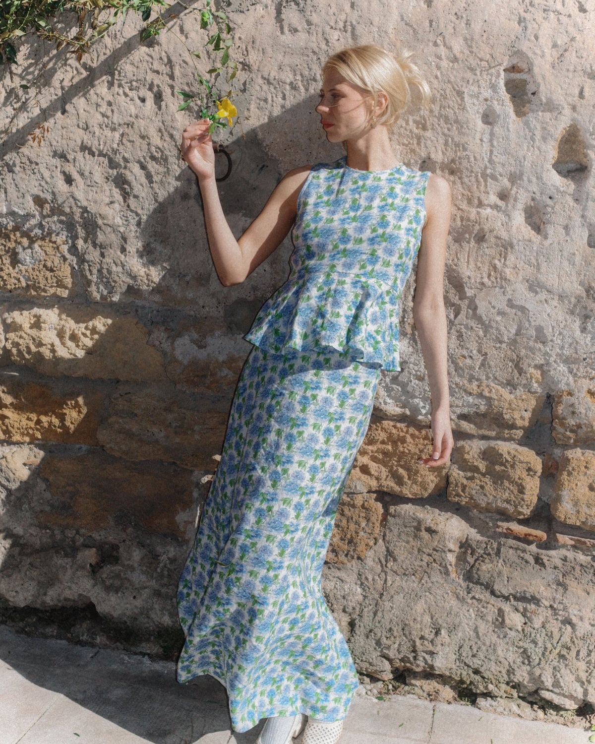 Linen Maxi Skirt, Peony. Image #1