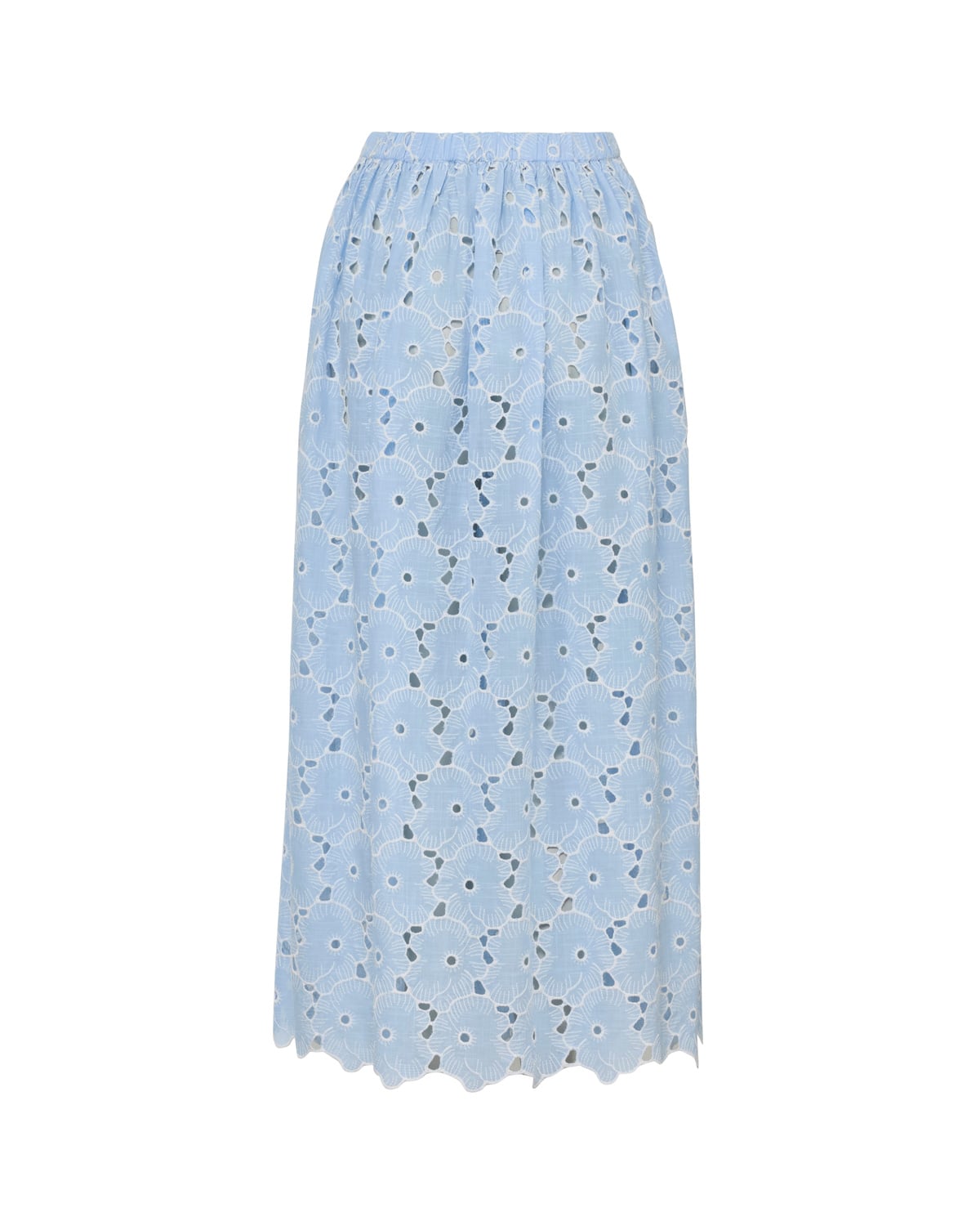 Broderie Anglaise Skirt, Light Blue. Image #2