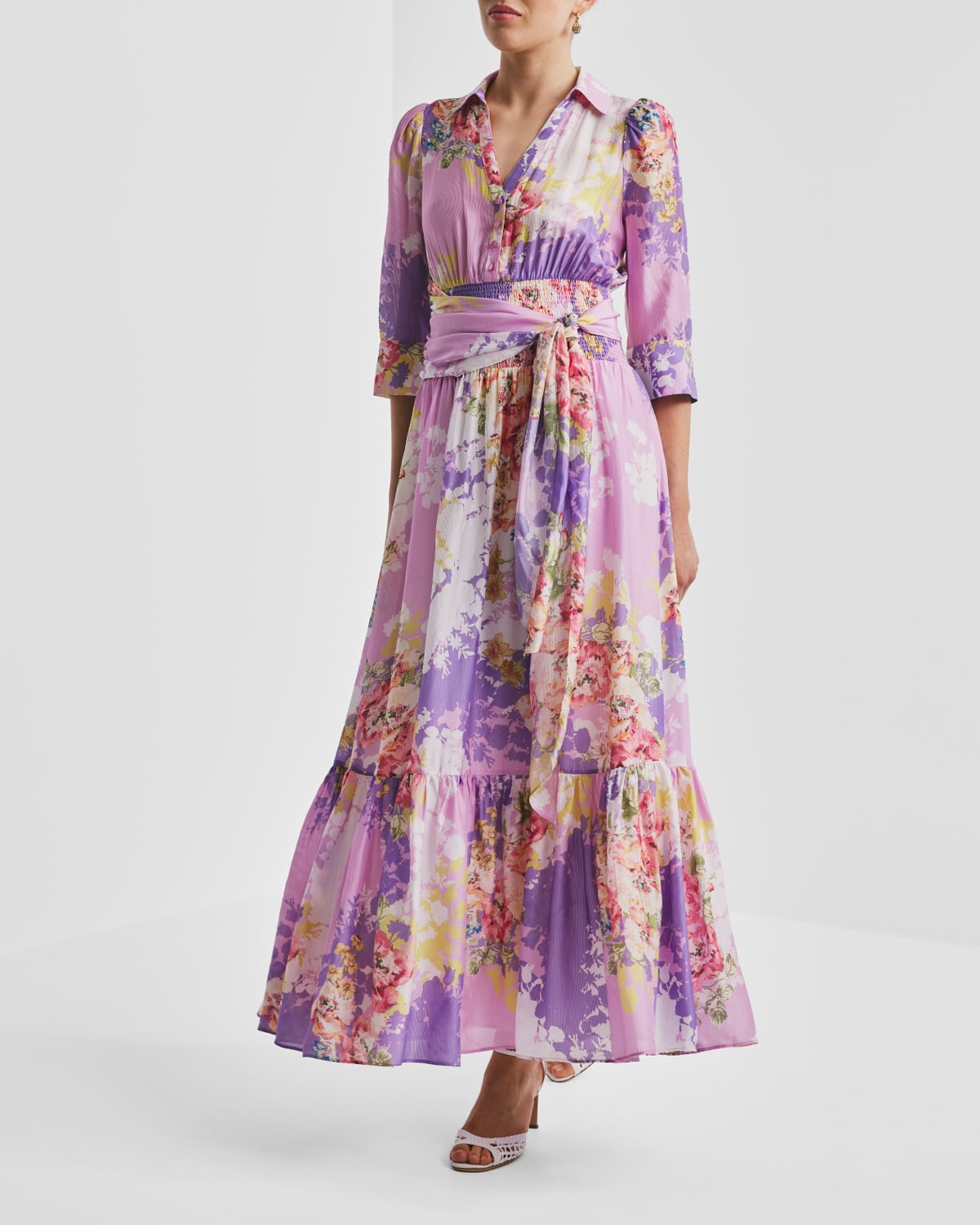 Organza Tieband Dress, Purple Meadow. Image #3