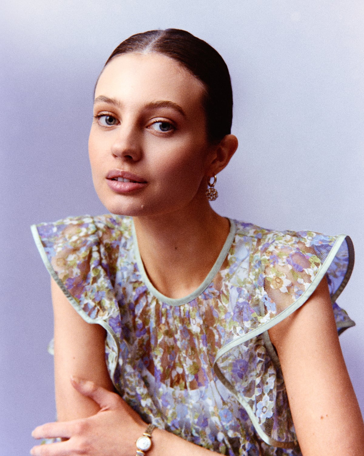 Lace Ruffle Top, Viola. Image #3