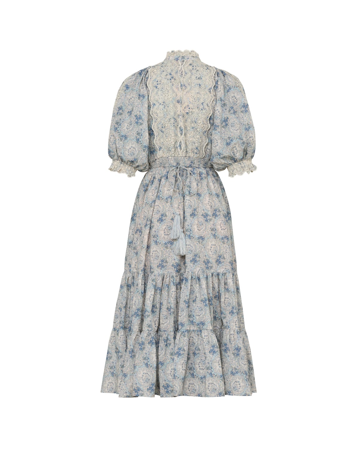 Cotton Slub Midi Dress, Blue Paisley. Image #2