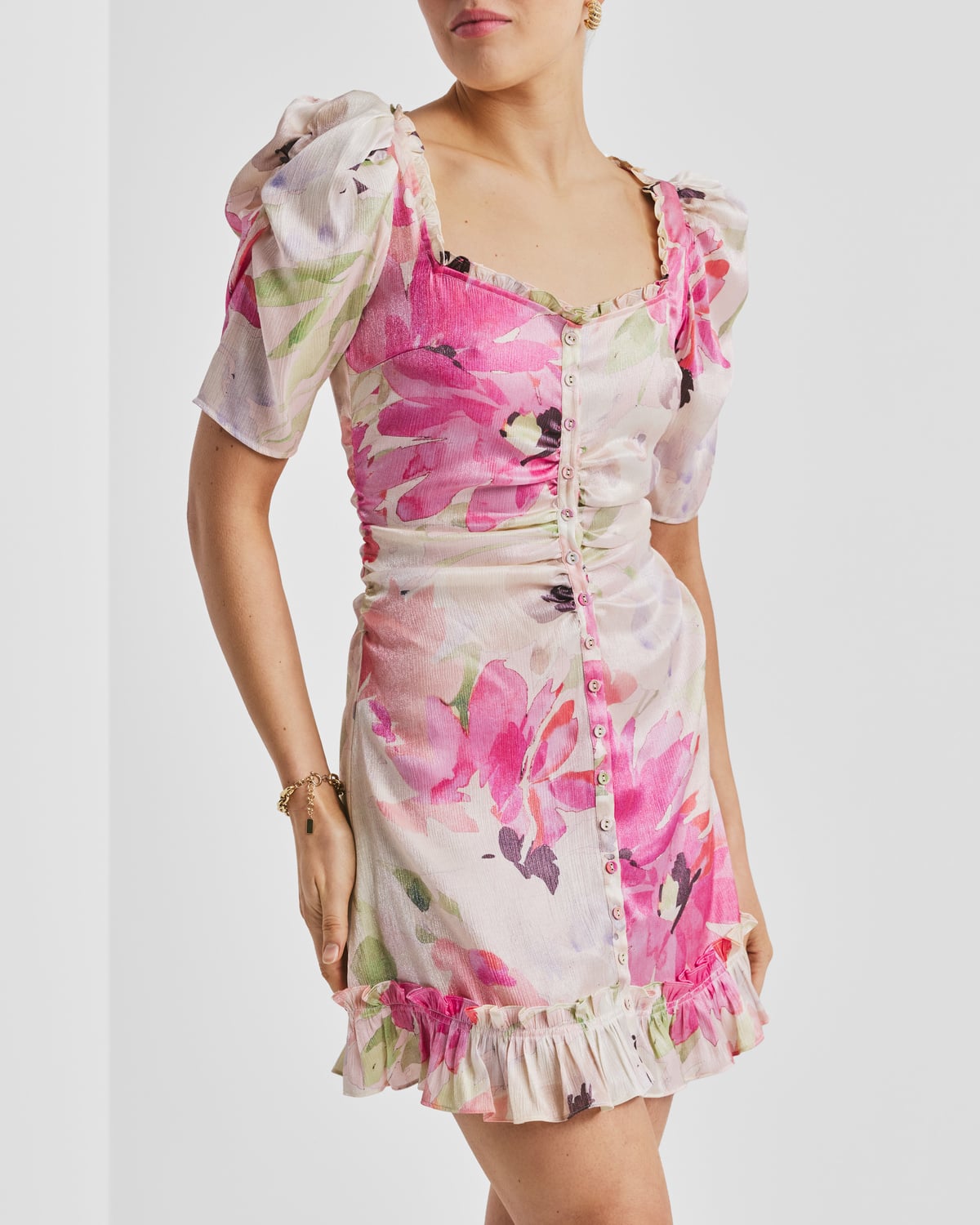 Shiny Rouching Dress, Soft Dew. Image #3