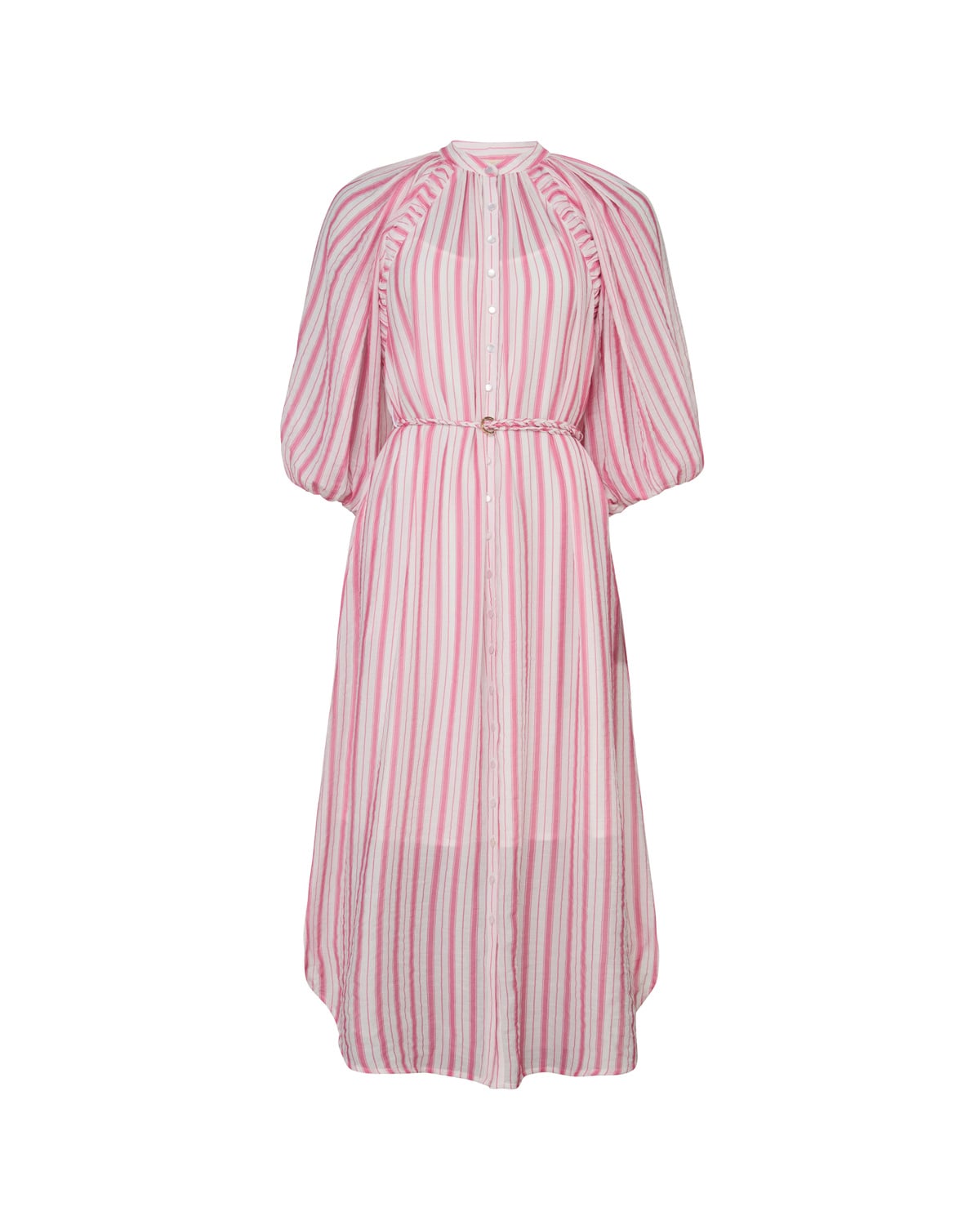 Bohemian Shift Dress, Pink Stripes. Image #1
