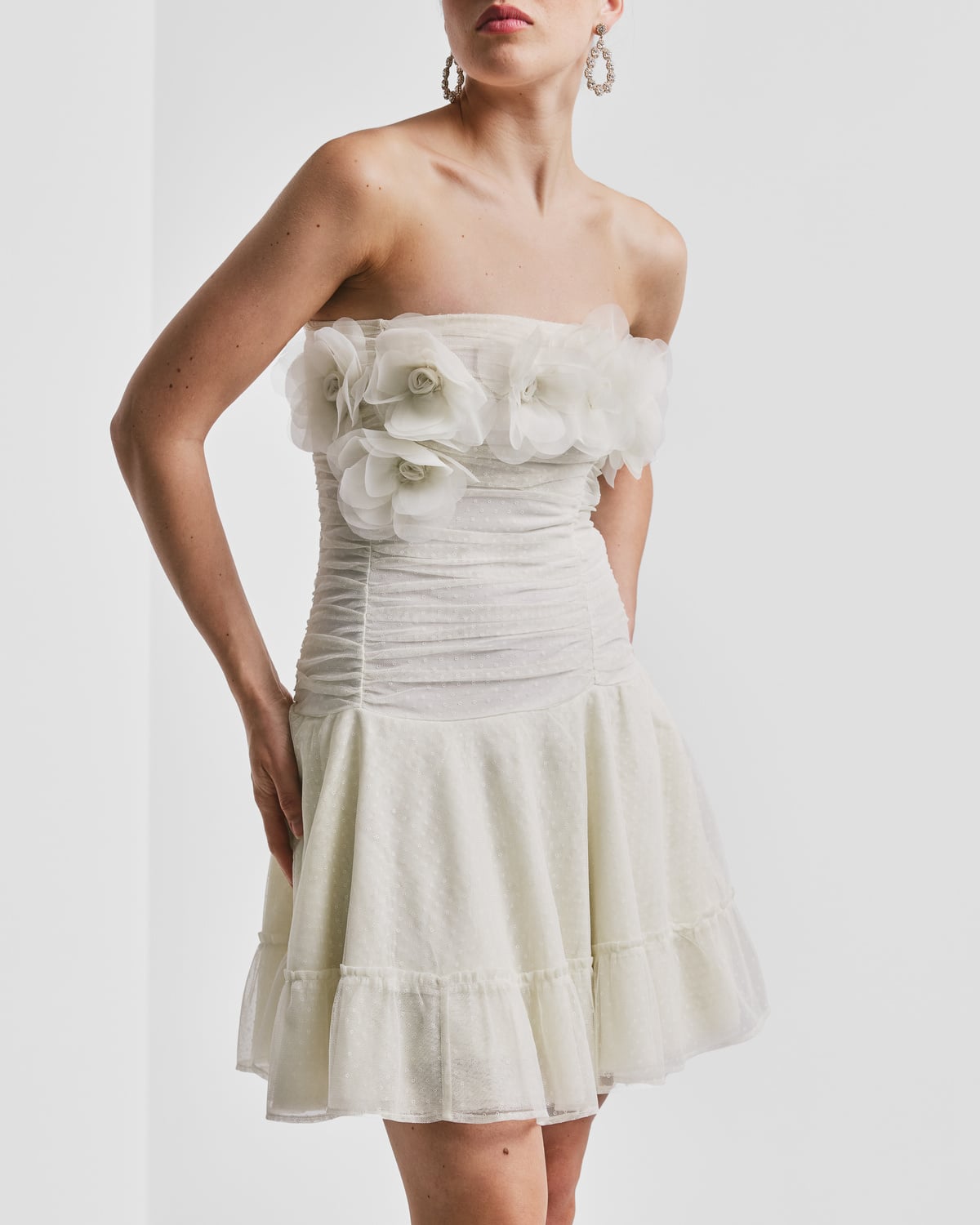 Tulle Mini Dress, Vintage White. Image #2