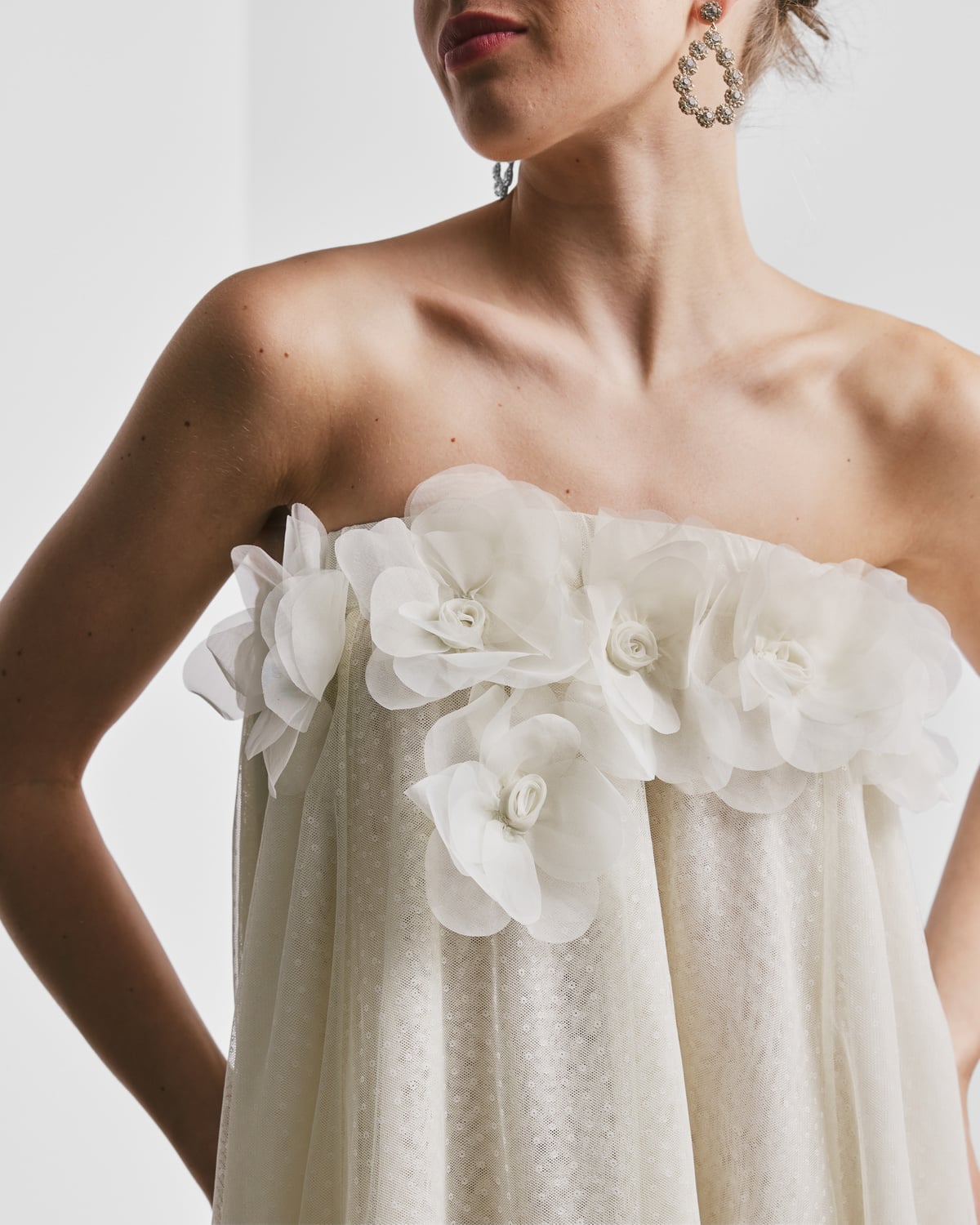 Tulle Decorated Dress, Vintage White. Image #3