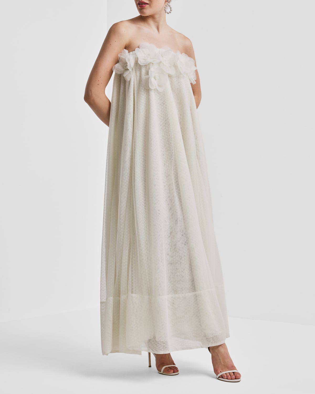 Tulle Decorated Dress, Vintage White. Image #4