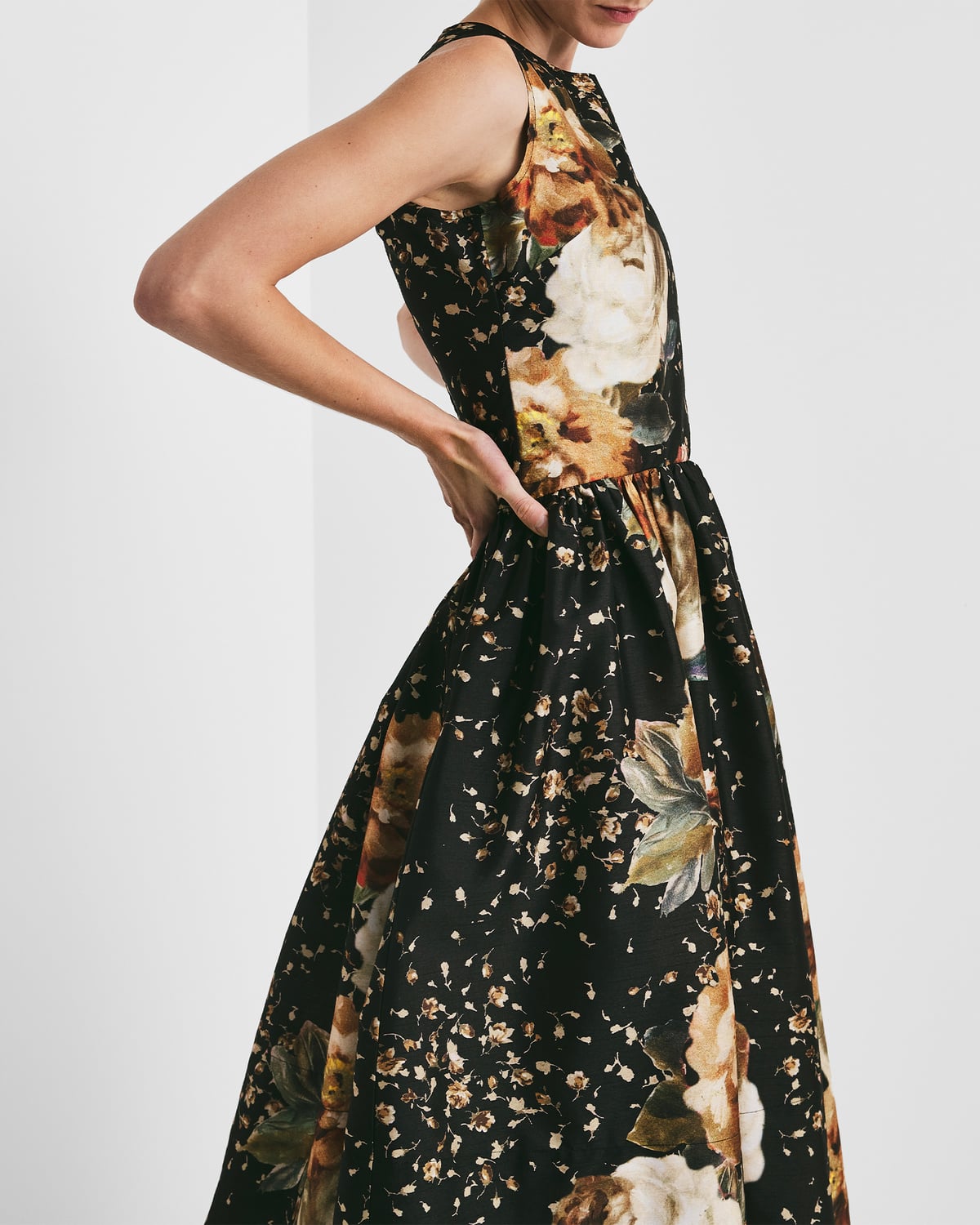 Taffeta Midi Dress, Dark Rose. Image #3