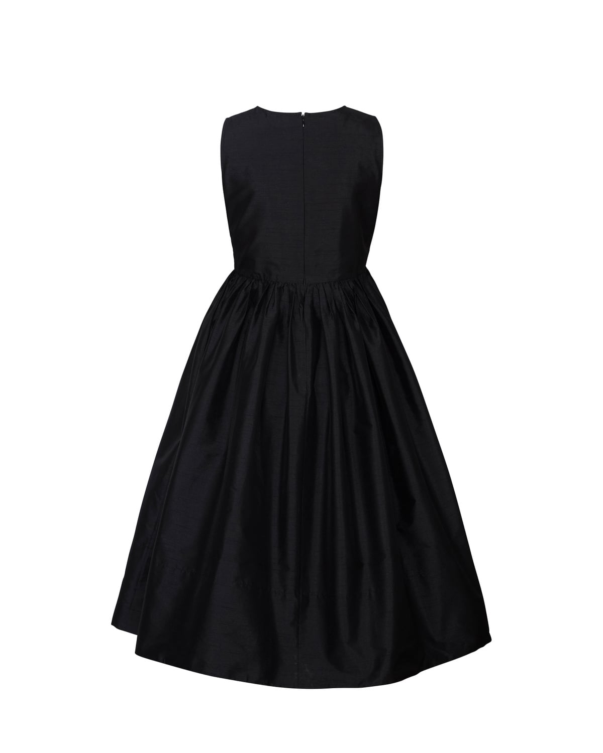 Taffeta Midi Dress, Black. Image #2