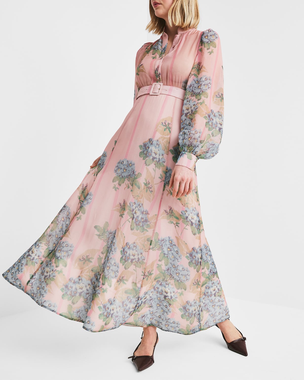 Organza Belt Dress, Blue Wallpaper. Image #1