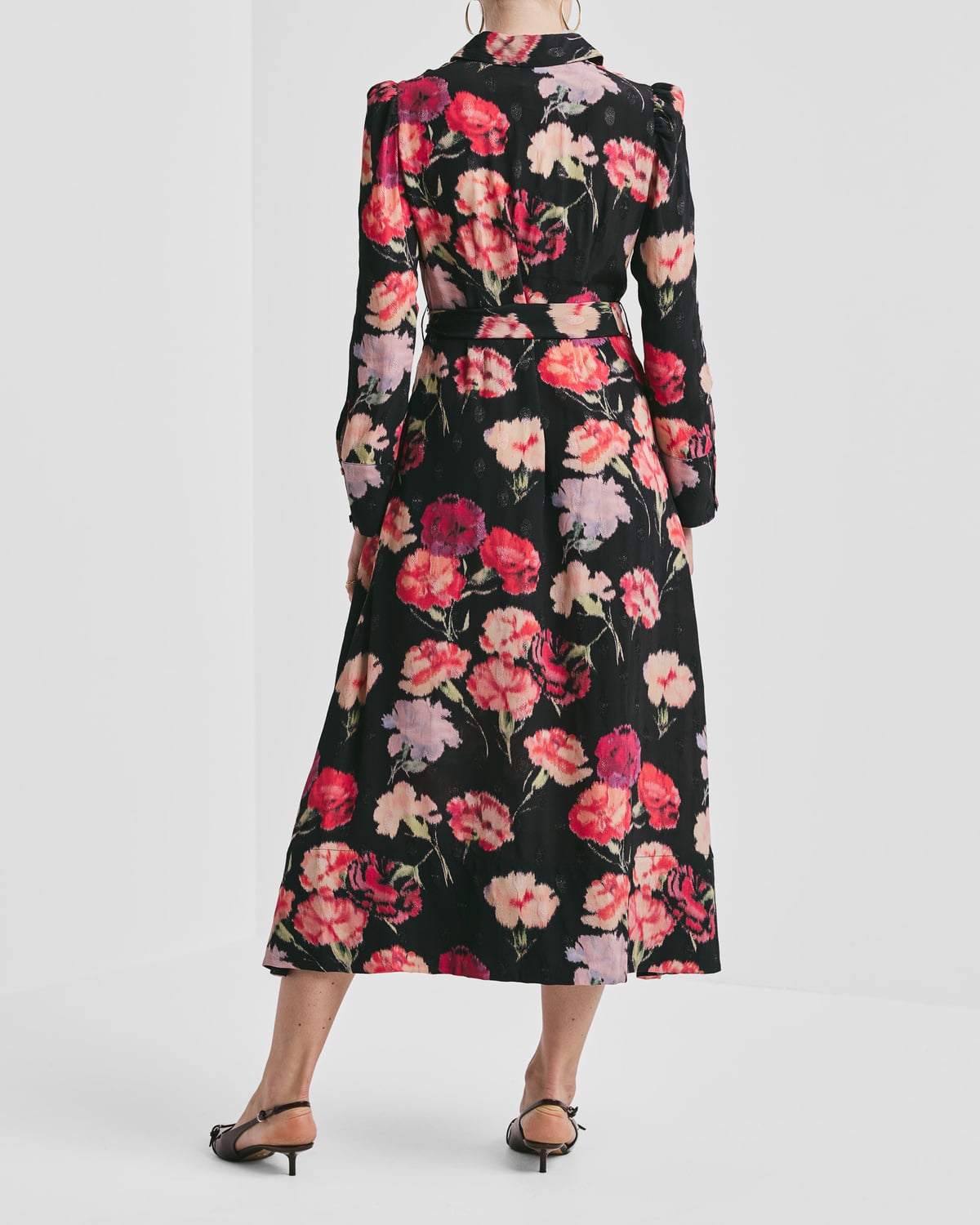 Viscose Shirt Dress, Poppies. Image #3