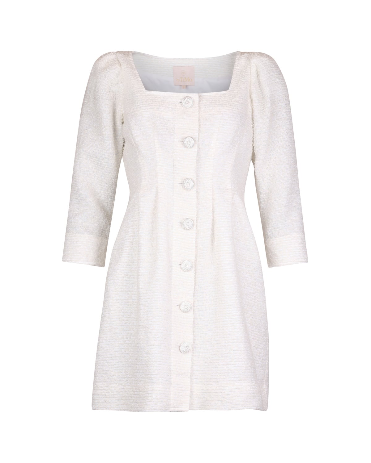 Bouclé Mini Dress, Off White. Image #1