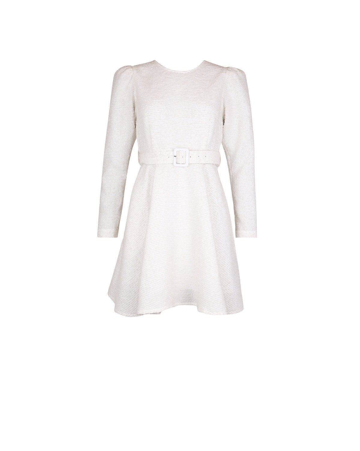 Bouclé Belt Dress, Off White. Image #1