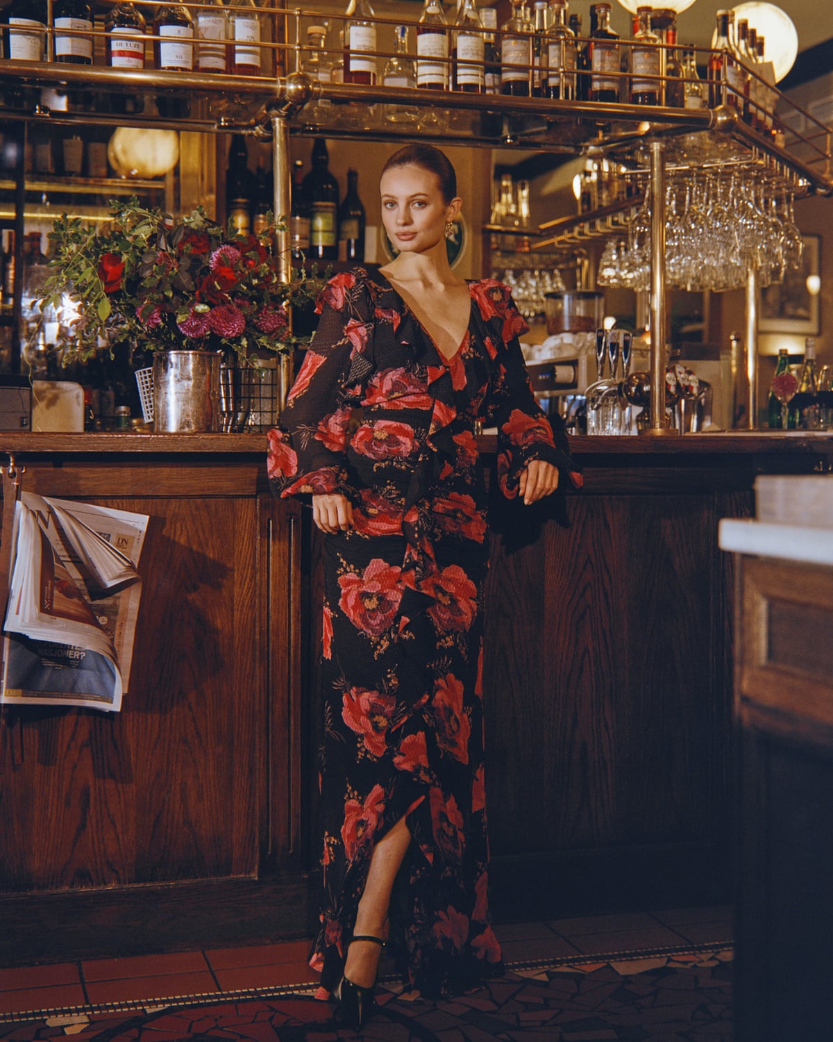 Georgette Rouching Dress, Evening Blush. Image #1