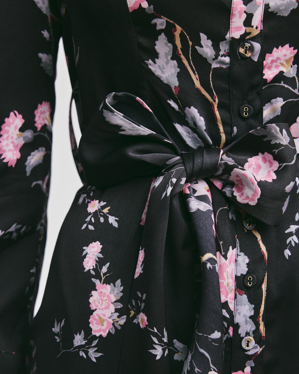 Satin Belt Dress, Midnight Garden. Image #5