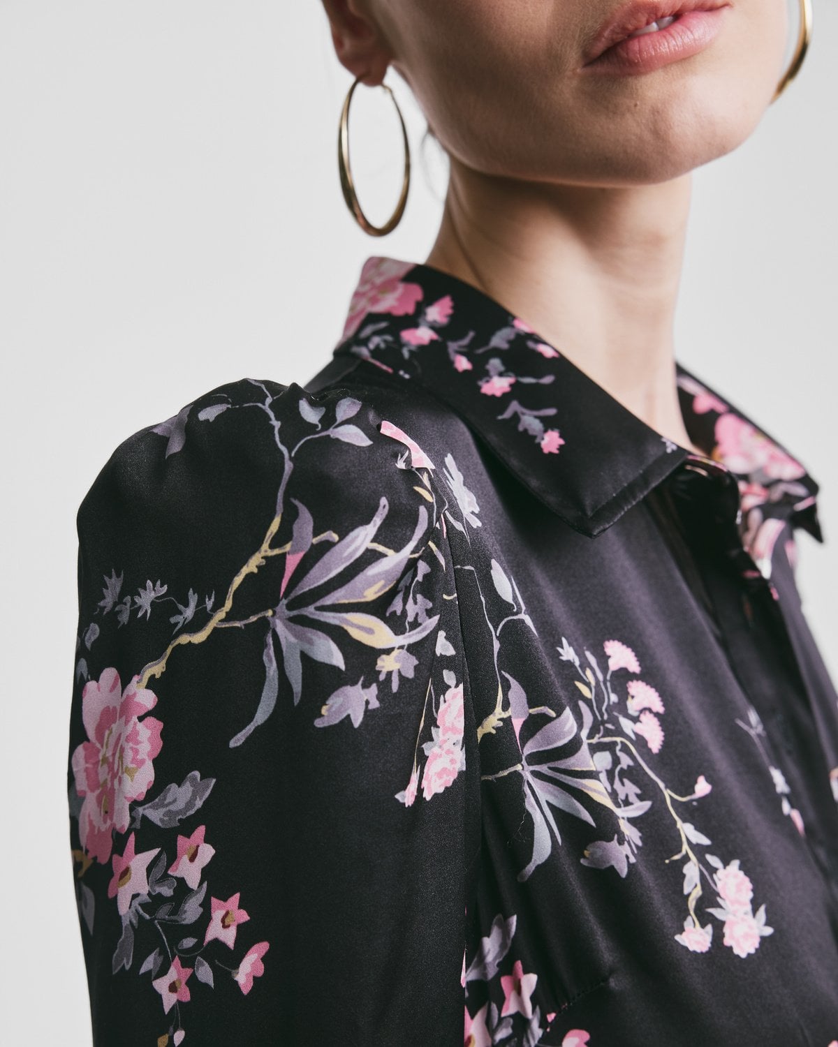 Satin Belt Dress, Midnight Garden. Image #6