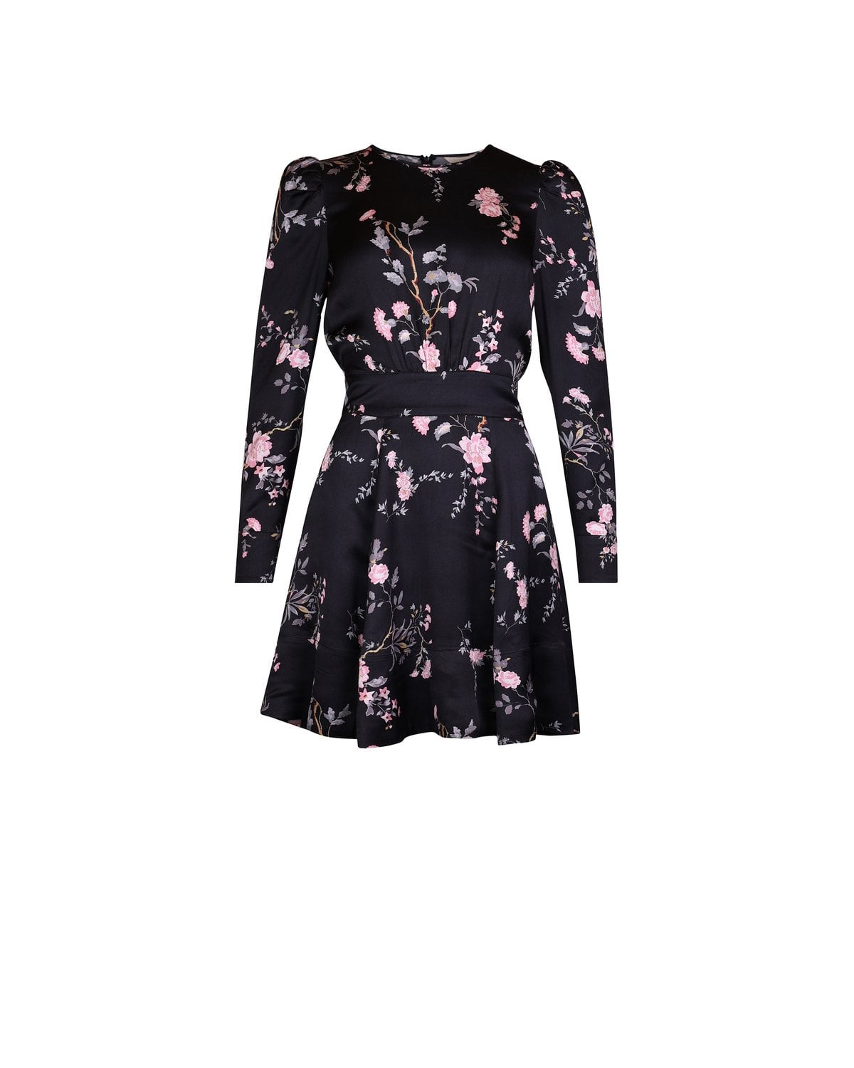 Satin Mini Dress, Midnight Garden. Image #1