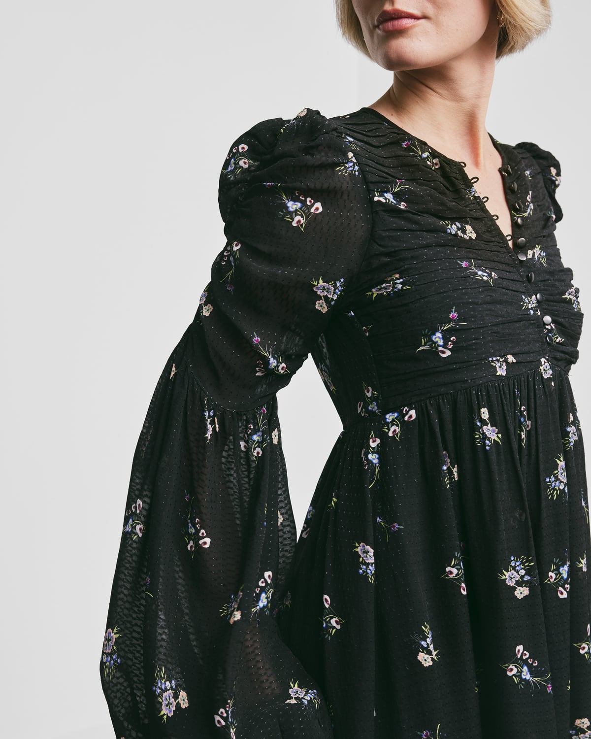 Georgette Mini Dress, Flower Field. Image #2