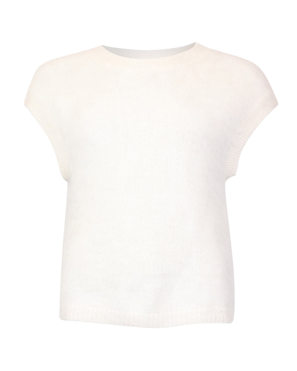 Hairy Knit Vest, Off White. Image #1