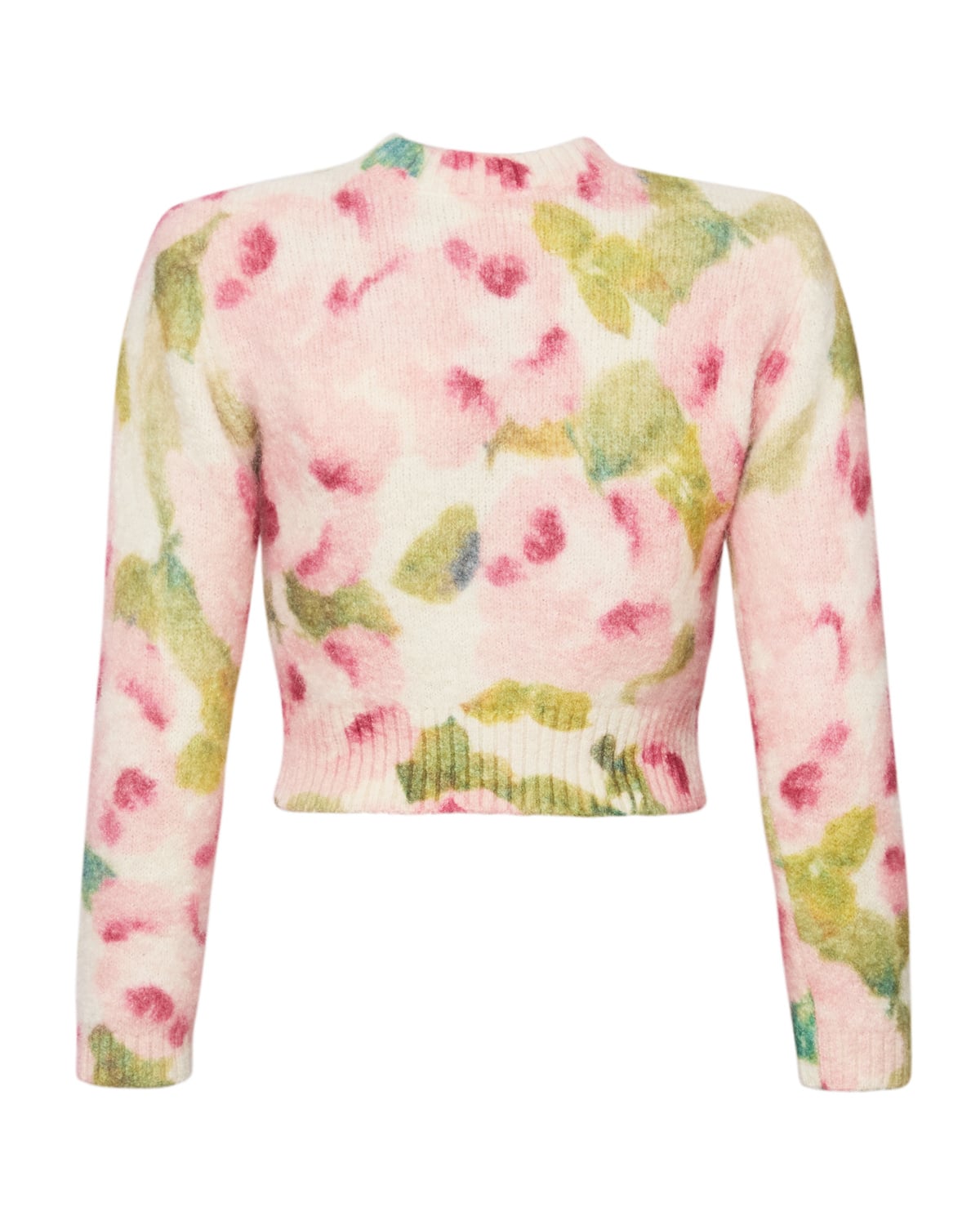 Hairy Knit Fitted Sweater, Blush Rose. Image #4