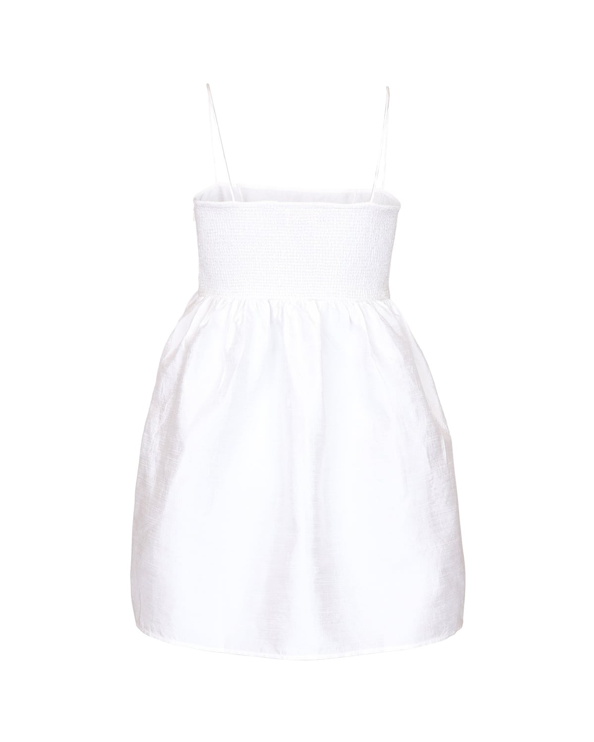 Taffeta Strap Dress, White. Image #2