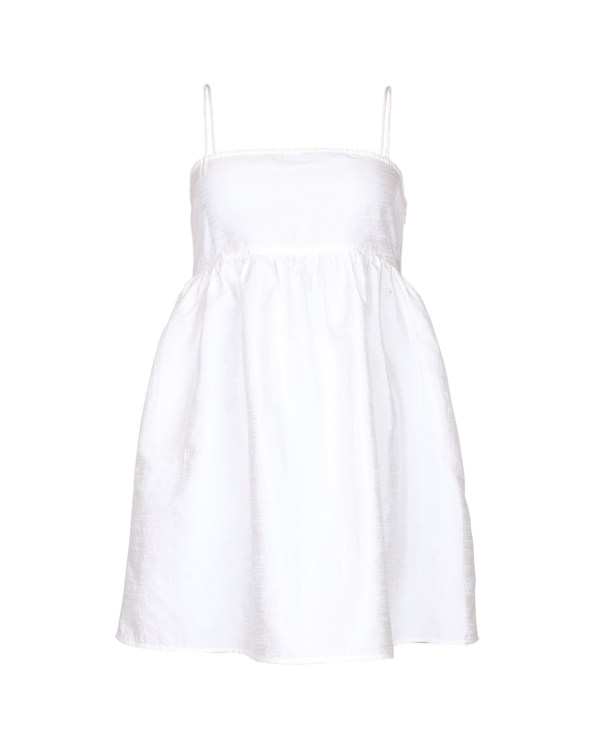 Taffeta Strap Dress, White. Image #1