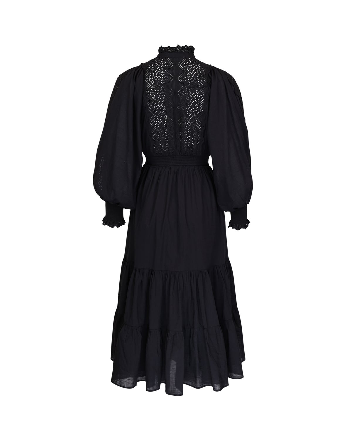 Cotton Slub Midi Dress, Black. Image #4