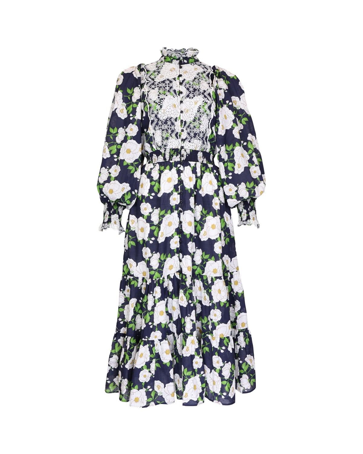 Cotton Slub Midi Dress, Bright Garden. Image #1