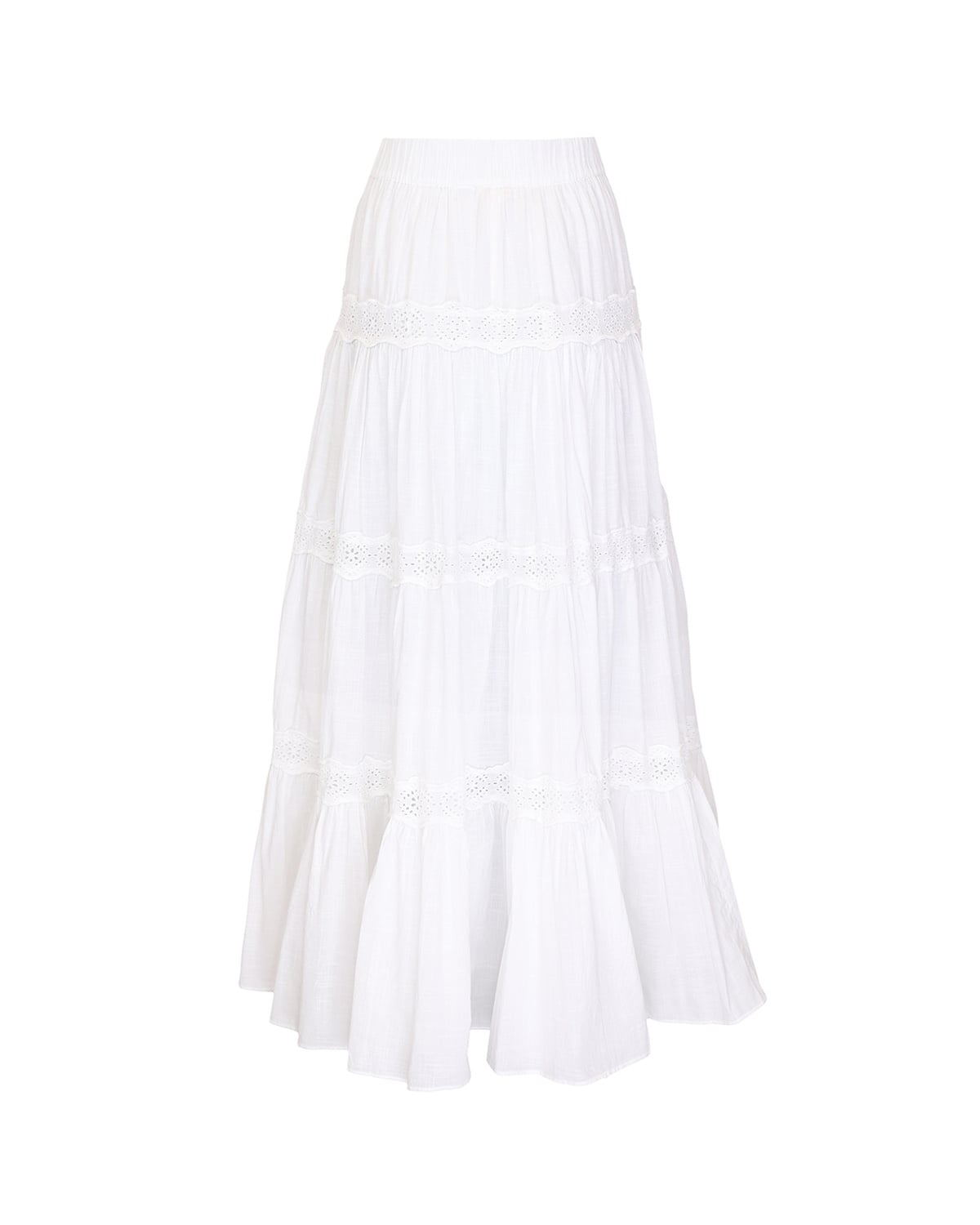 Cotton Slub Skirt, White. Image #4