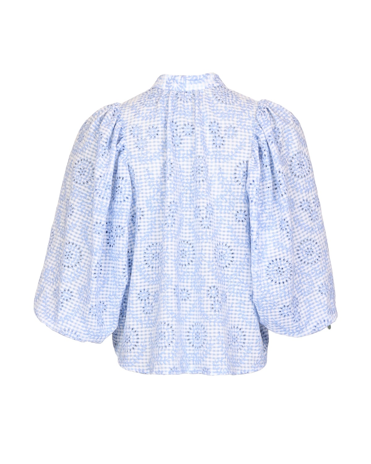 Checks Blouse, Light Blue. Image #4