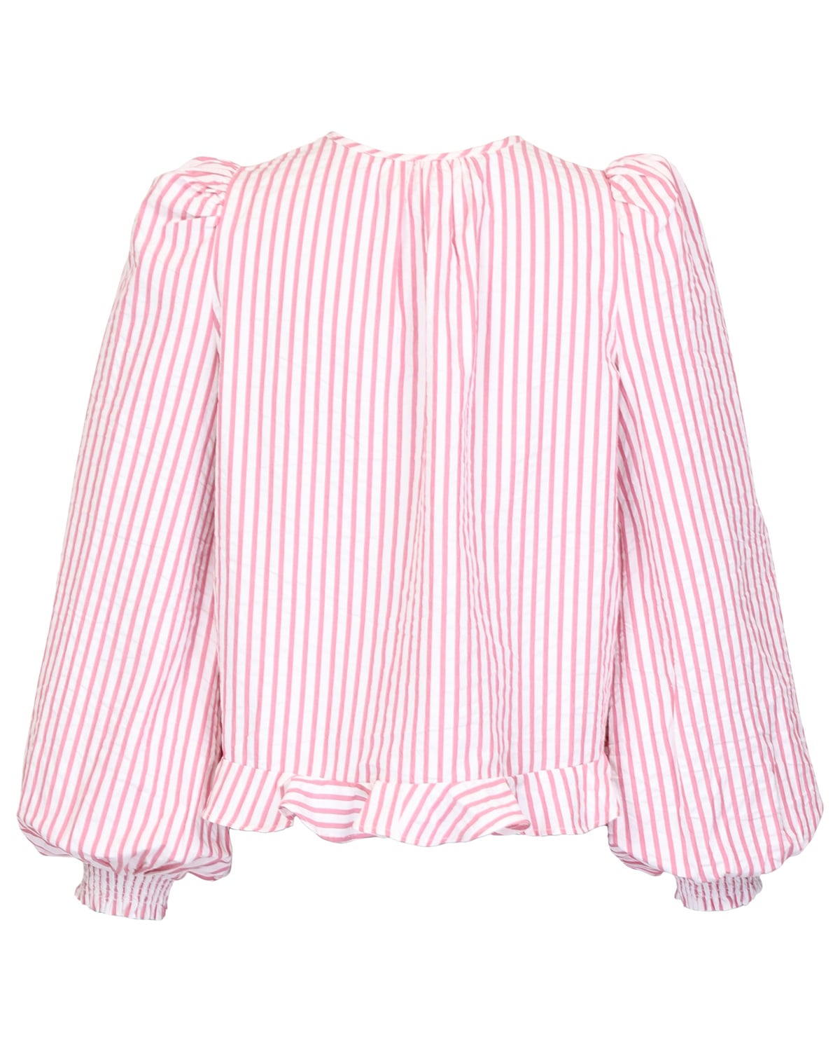 Seersucker Bow Blouse, Pink Stripe. Image #2
