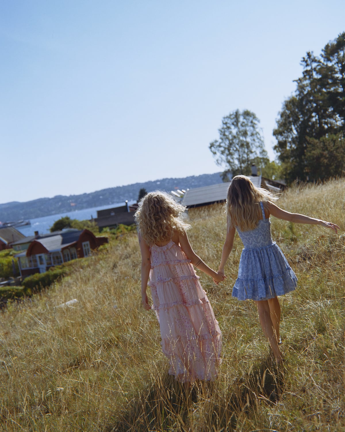 Checks Mini Dress, Light Blue. Image #1