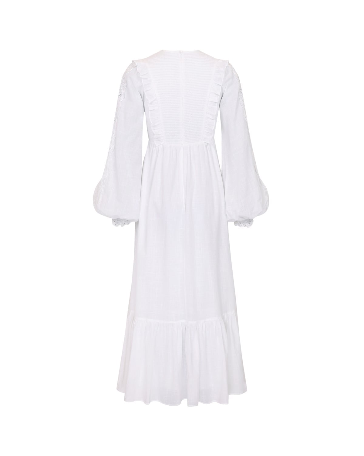 Cotton Slub Maxi Dress, White. Image #2