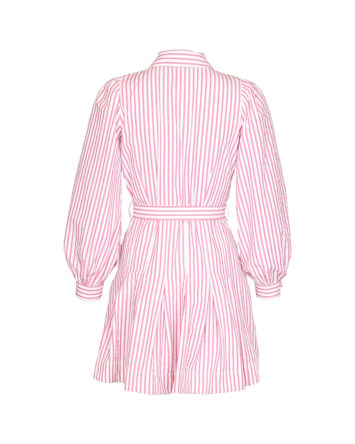 Seersucker Pleated Dress, Pink Stripe. Image #2