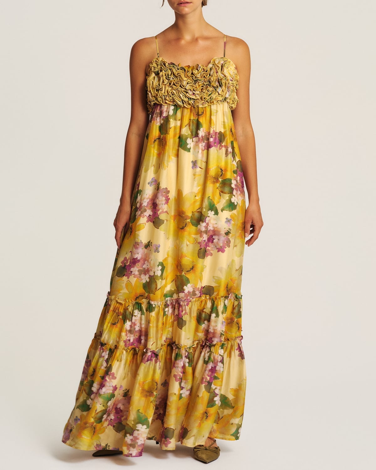Organza Strap Dress, Sunflower. Image #3