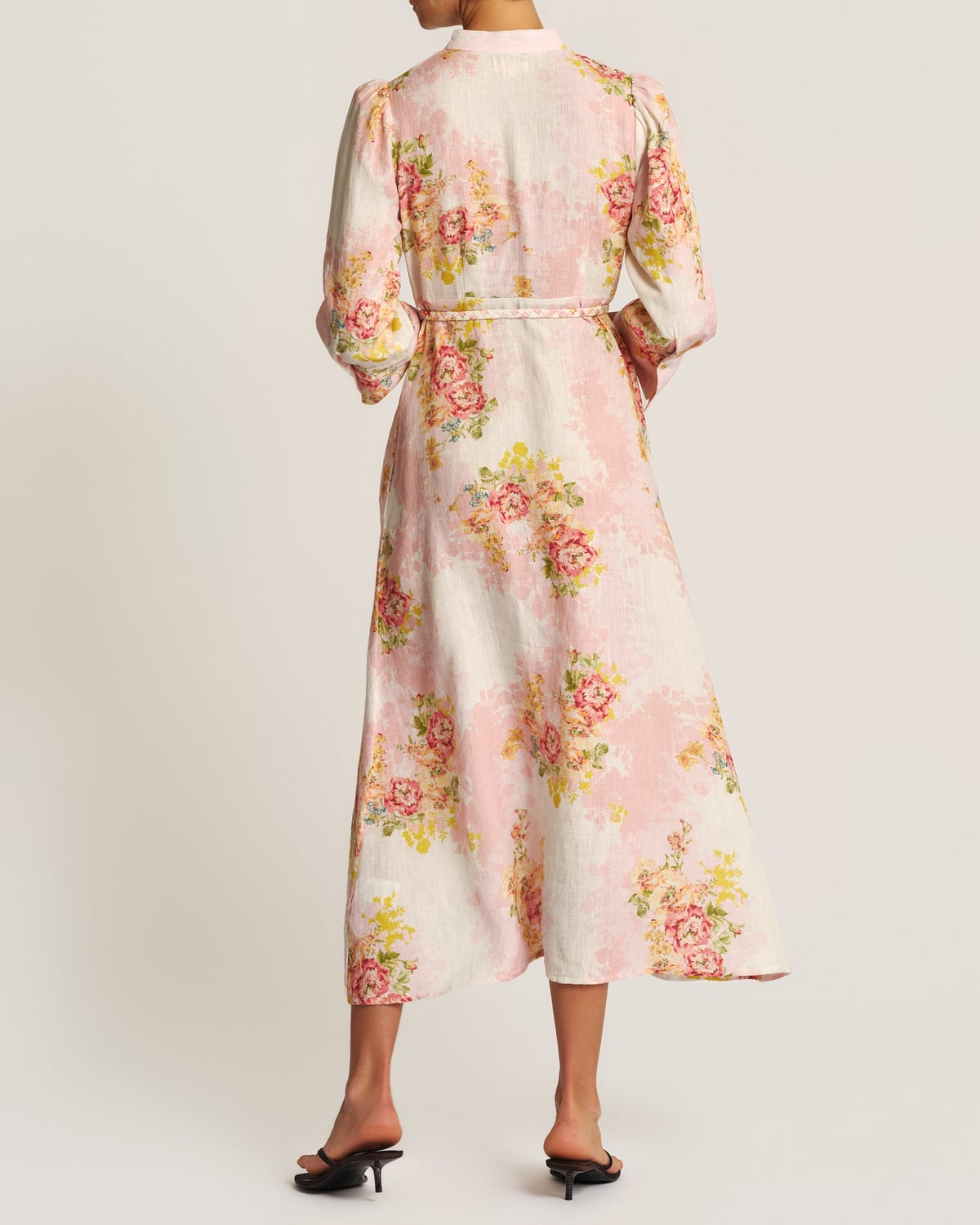 Linen Button-Down Dress, Rose Amore. Image #3