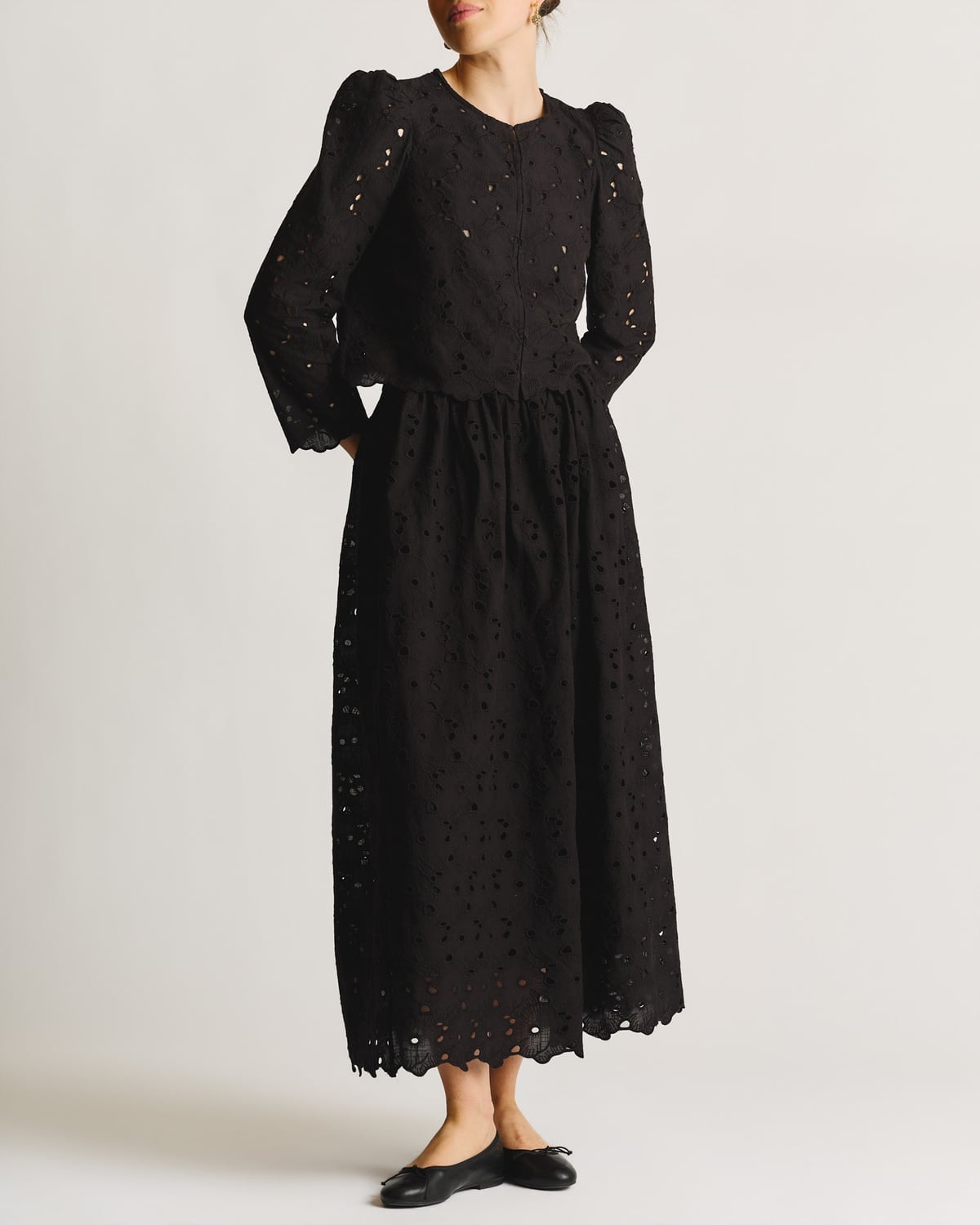 Broderie Anglaise Jacket, Black. Image #3