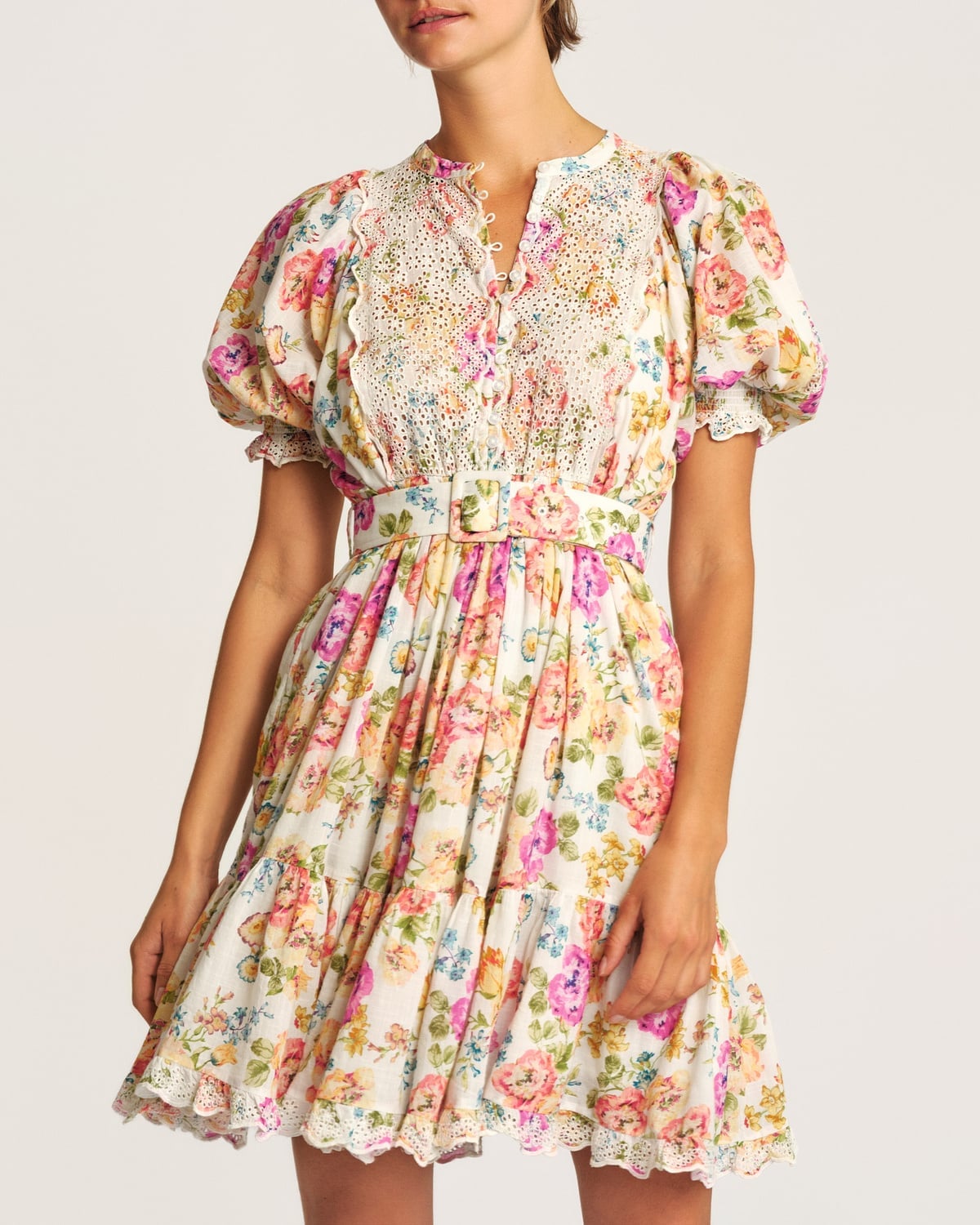 Cotton Slub Shift Dress, Flora. Image #1