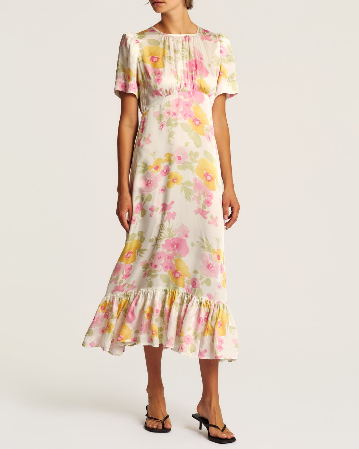 Satin Midi Dress, Bright Field. Image #2